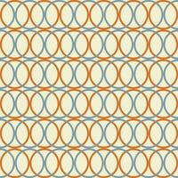 Retro aesthetic seamless pattern with interlacing rings or circles on a beige background. Modern vector line art background for fabric design, textile, wrapping paper