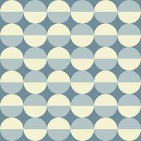 Trendy geometric seamless pattern with semicircles on a blue background. Modern abstract monochrome background. Blue and beige colors. Vector illustration