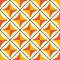 Retro vintage seamless pattern in style 70s, 80s. Modern geometric background. Mid century art print. Yellow and red colors. Vector illustration