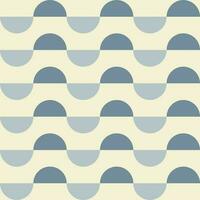 Trendy geometric retro seamless pattern with semicircles on a beige background. Modern abstract monochrome background. Blue and beige colors. Vector illustration