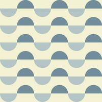 Trendy geometric retro seamless pattern with semicircles on a beige background. Modern abstract monochrome background. Blue and beige colors. Vector illustration