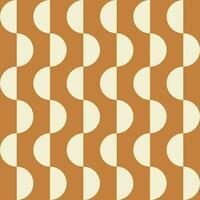 Trendy geometric seamless pattern with beige semicircles on a brown background. Modern abstract monochrome background. Vector illustration