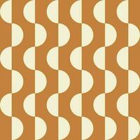 Trendy geometric seamless pattern with beige semicircles on a brown background. Modern abstract monochrome background. Vector illustration