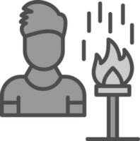 diseño de icono de vector de hombre comedor de fuego