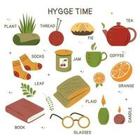 Hygge time card vector