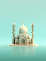 Islamic cute 3d mosque for ramadan and Eid greeting background photo