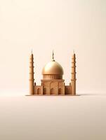 Islamic cute 3d mosque for ramadan and Eid greeting background photo