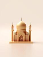 Islamic cute 3d mosque for ramadan and Eid greeting background photo