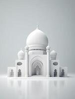 Islamic cute 3d mosque for ramadan and Eid greeting background photo