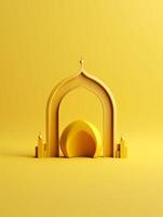 Islamic cute 3d mosque for ramadan and Eid greeting background photo