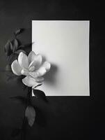 Tropical floral background with blank paper copy space. Space for text photo