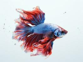 Betta fish isolated on blank background with copy space photo