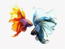 Betta fish isolated on blank background with copy space photo