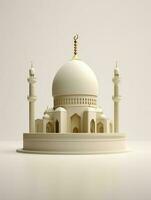 Islamic cute 3d mosque for ramadan and Eid greeting background photo