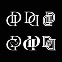 conjunto de letra monograma re dd en sencillo moderno logo vector