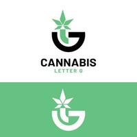 Letter Initial G Cannabis in Modern Minimalist Logo vector