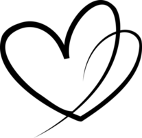 Abstract continuous line heart line art illustration. PNG with transparent background.