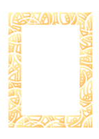 Abstract rectangle frame. Vertical rectangular golden frame.PNG with transparent background. png
