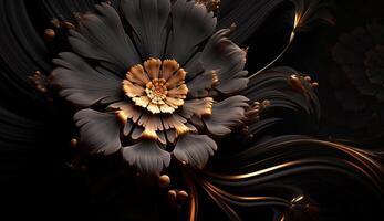 Black and golden shameless botanical pattern photo