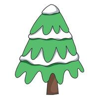doodle style christmas tree. New year and Christmas eve decor element vector