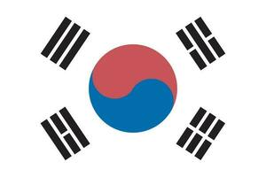 National South korea flag, official colors, and proportions. Vector illustration. EPS 10 Vector.