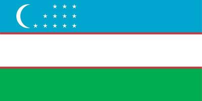 National Uzbekistan flag, official colors, and proportions. Vector illustration. EPS 10 Vector.