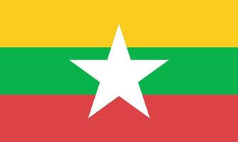 nacional myanmar bandera, oficial colores, y dimensiones. vector ilustración. eps 10 vector.