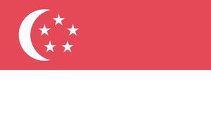 National Singapore flag, official colors, and proportions. Vector illustration. EPS 10 Vector.