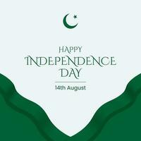 Pakistan Independence Day 14th August Post for Social Media. Pakistan Independence Day Vector Template. EPS 10 Vector.