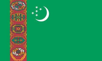 National Turkmenistan flag, official colors, and proportions. Vector illustration. EPS 10 Vector.