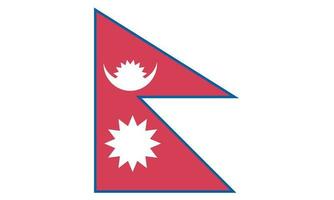 National Nepal flag, official colors, and proportions. Vector illustration. EPS 10 Vector.