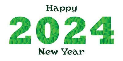 Happy New Year 2024 with text effect. Vector illustration of the background for New Year's wishes on a white background