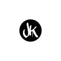 Initial JK letter drip template design vector