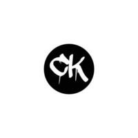 Initial CK letter drip template design vector