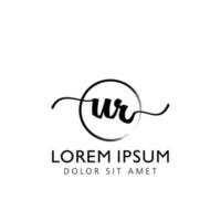 Letter UR Initial handwriting logo with signature and hand drawn style. vector
