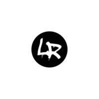 Initial LR letter drip template design vector