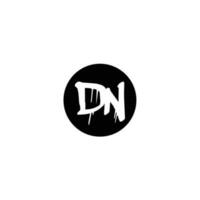 Initial DN letter drip template design vector