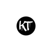 Initial KT letter drip template design vector