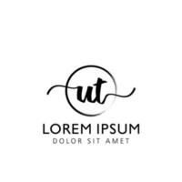 letra Utah inicial escritura logo con firma y mano dibujado estilo. vector