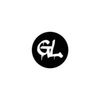 Initial GL letter drip template design vector
