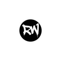 Initial RW letter drip template design vector