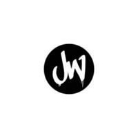 Initial JW letter drip template design vector