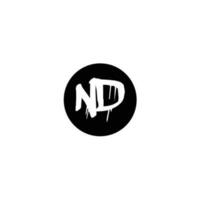 Initial ND letter drip template design vector