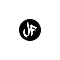 Initial JF letter drip template design vector