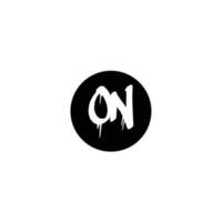 Initial ON letter drip template design vector