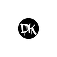 Initial DK letter drip template design vector