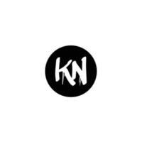 Initial KN letter drip template design vector