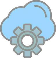 Cloud Settings Vector Icon Design