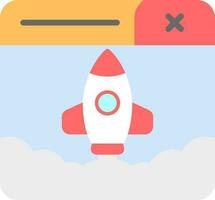 Rocket Launch Vector Icon Design