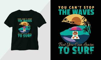 verano surf camiseta diseño concepto. todas diseños son vistoso y creado utilizando tabla de surf, playa, verano, mar, etc vector